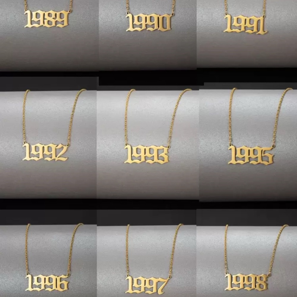 Gold Birth Year Necklace